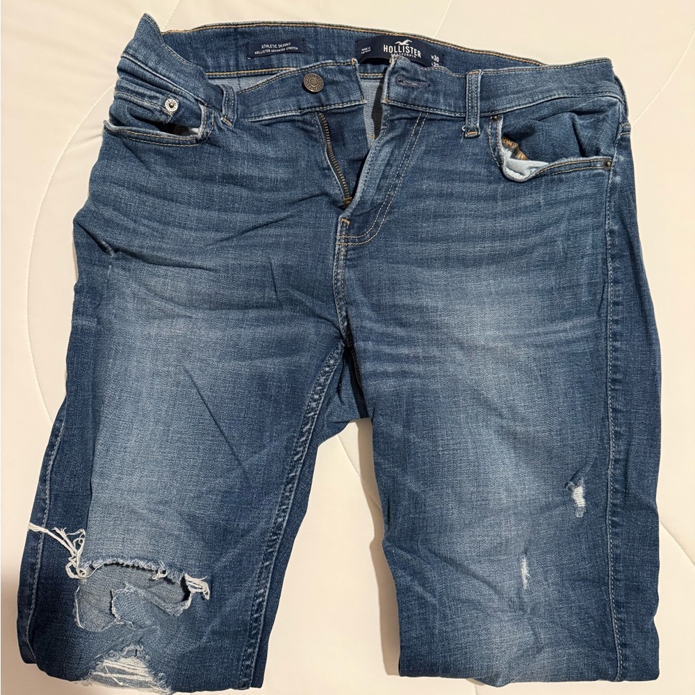 Mens Hollister Distressed 30x32 Athletic Skinny Jeans